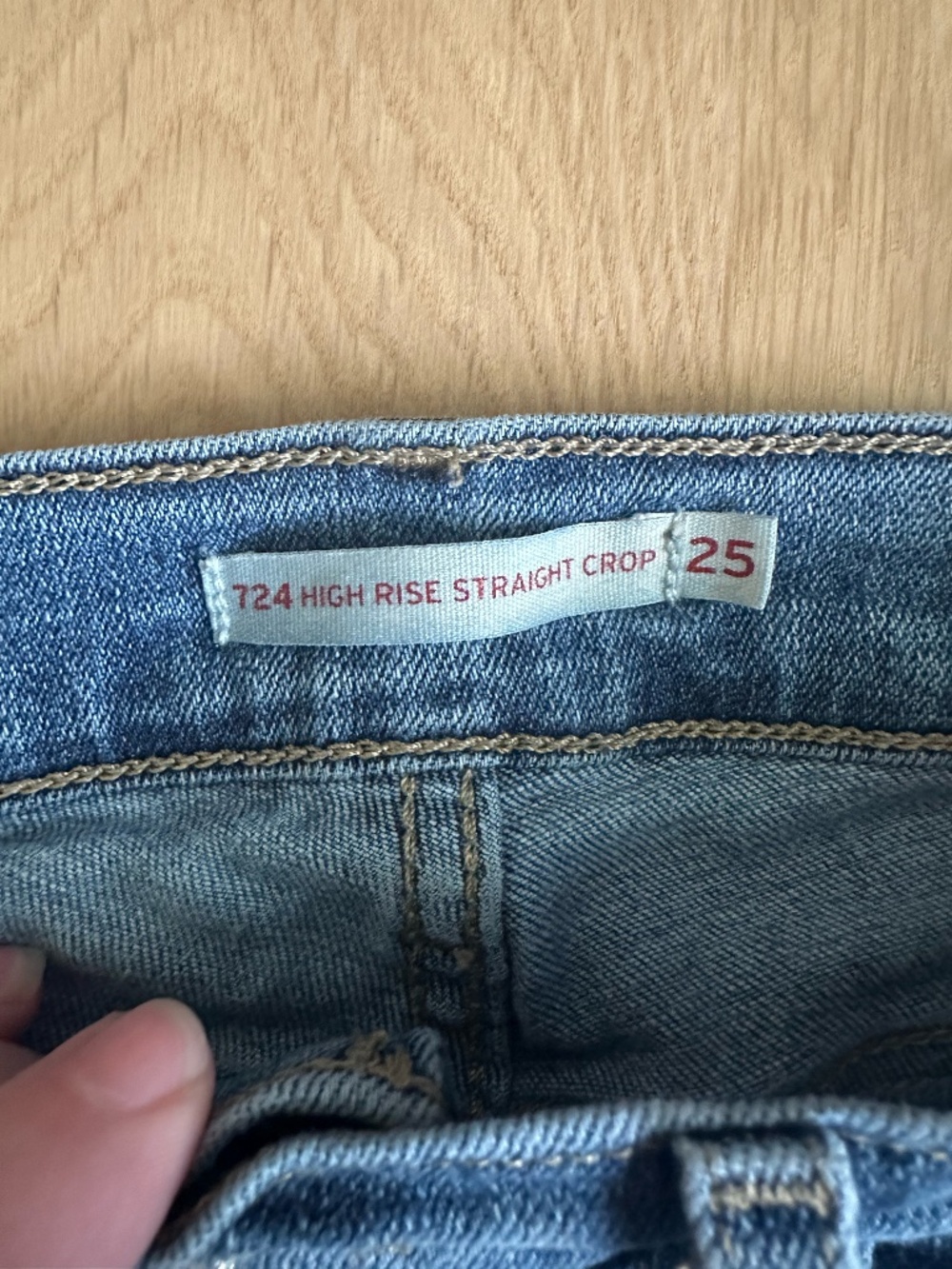 Levi’s High Rise Straight Crop Jeans 25 Distressed Ripped - Picture 3 of 4